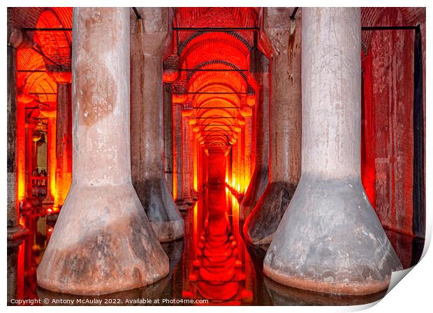 Istanbul Basilica Cistern Print by Antony McAulay