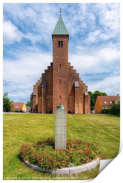 Maribo Cathedral Facade Print by Antony McAulay