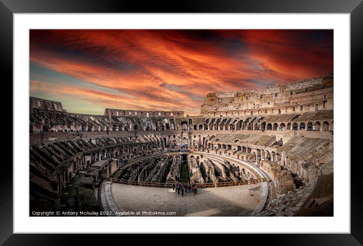 Rome Colosseum Interior Dramatic View Framed Mounted Print by Antony McAulay
