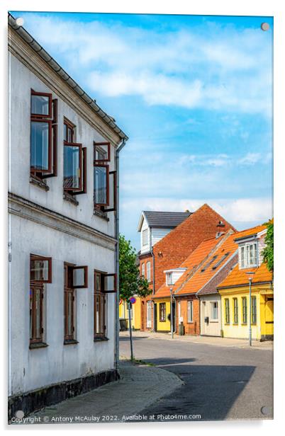 Stubbekovning Street Scene Acrylic by Antony McAulay