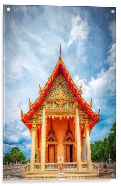 Thailand Hua Hin Temple Acrylic by Antony McAulay
