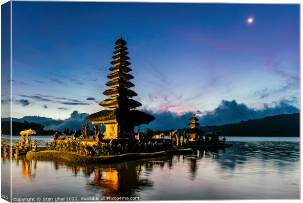 Bali pagoda in sunrise Canvas Print by Stan Lihai