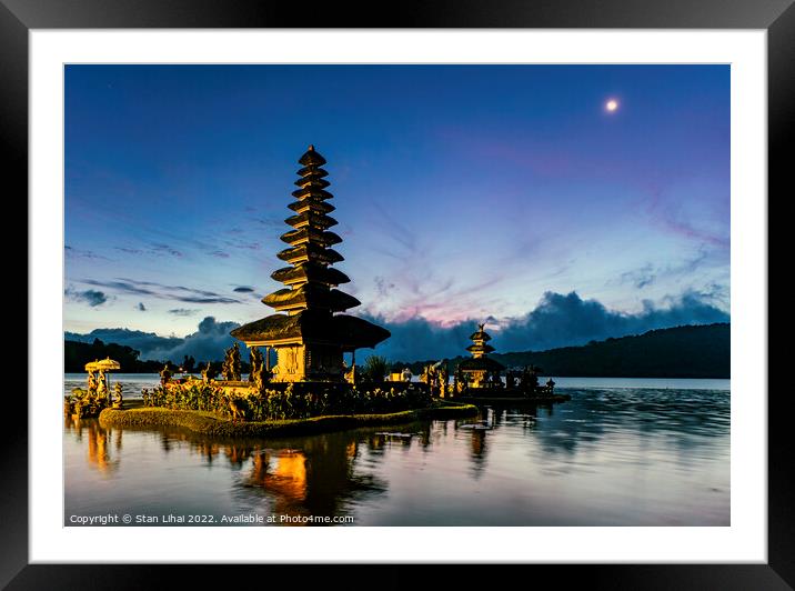 Bali pagoda in sunrise Framed Mounted Print by Stan Lihai