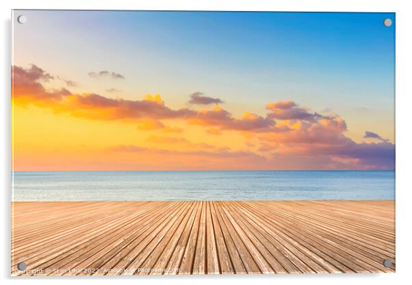 Sunset on the beach Acrylic by Stan Lihai