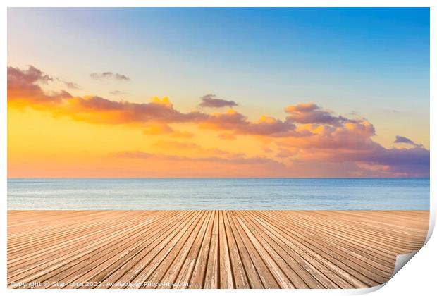 Sunset on the beach Print by Stan Lihai