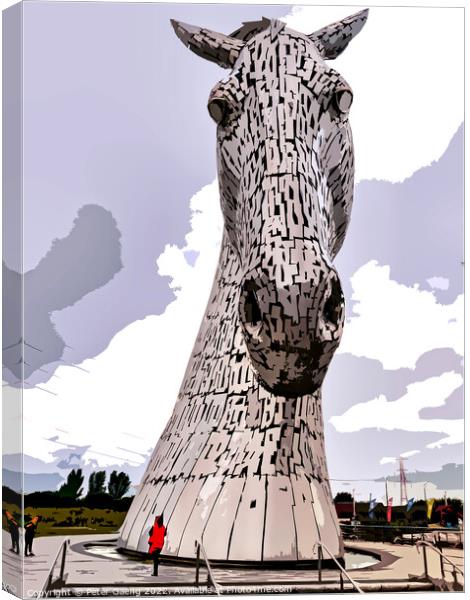The Kelpies - Mystical Equine Giants of Scotland Canvas Print by Peter Gaeng