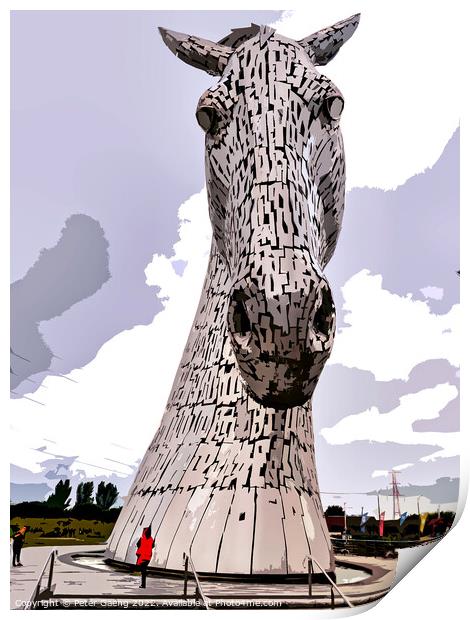 The Kelpies - Mystical Equine Giants of Scotland Print by Peter Gaeng