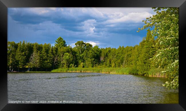 Lake's Edge Framed Print by Ken Oliver