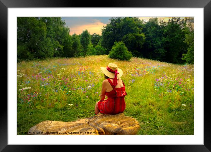 Summer Days in Huddersfield Wildflower Meadow Framed Mounted Print by Alison Chambers