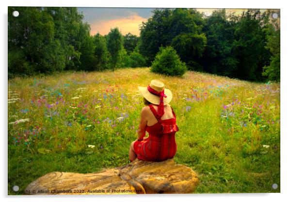 Summer Days in Huddersfield Wildflower Meadow Acrylic by Alison Chambers