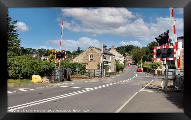 Railway Crossing In Haydon Bridge Framed Print by Kevin Maughan