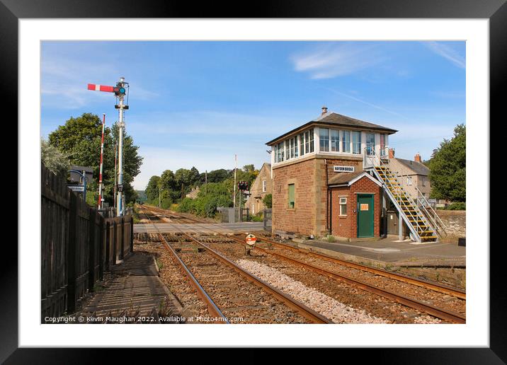 Railway Station & Signal Box In Haydon Bridge Framed Mounted Print by Kevin Maughan