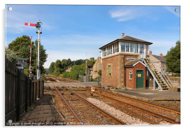 Railway Station & Signal Box In Haydon Bridge Acrylic by Kevin Maughan