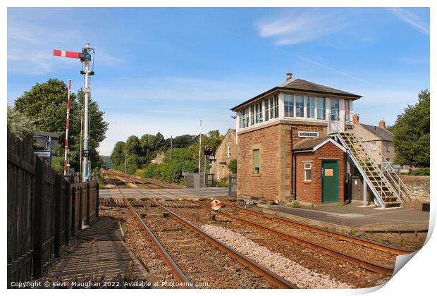 Railway Station & Signal Box In Haydon Bridge Print by Kevin Maughan