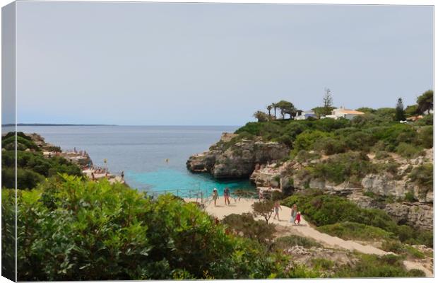 Cala en Brut, Menorca, Spain Canvas Print by Paulina Sator