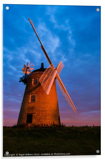 Great Haseley Windmill Acrylic by Nigel Wilkins