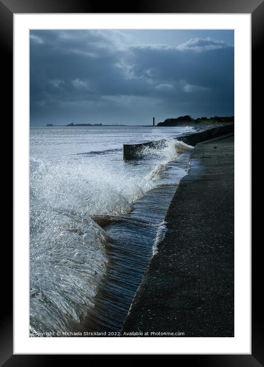 Rough Seas at Roosecote Framed Mounted Print by Michaela Strickland