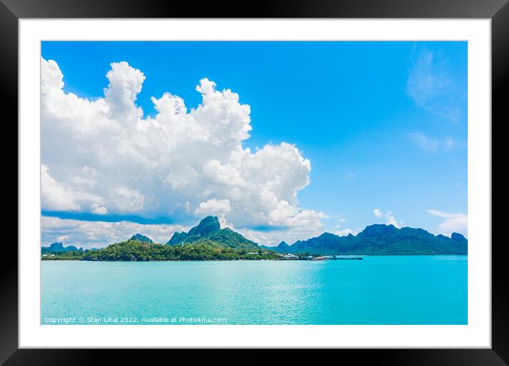 Beautiful ocean with cloud on blue sky Framed Mounted Print by Stan Lihai