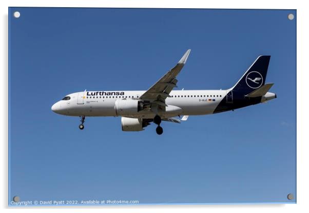 Lufthansa A320-271N  Acrylic by David Pyatt