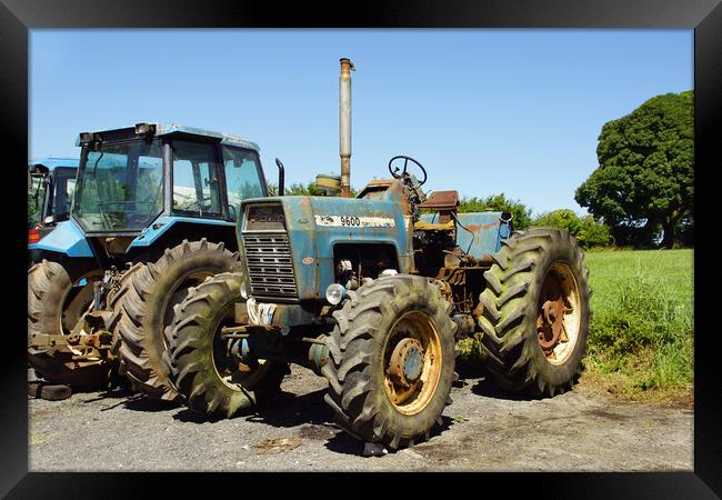 Old Ford 9600 turbo tractor. Framed Print by David Birchall