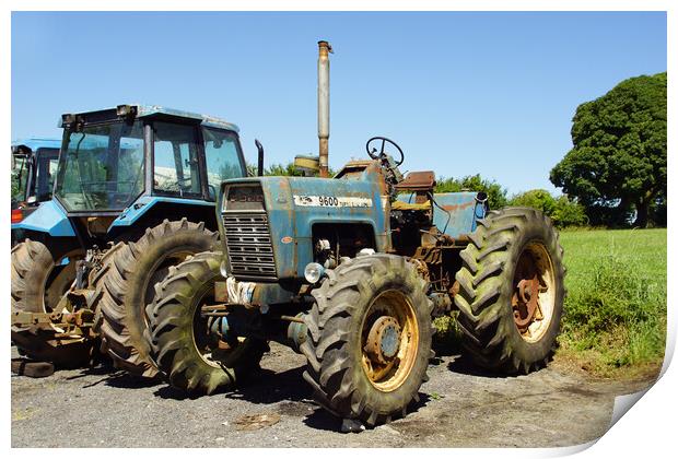 Old Ford 9600 turbo tractor. Print by David Birchall