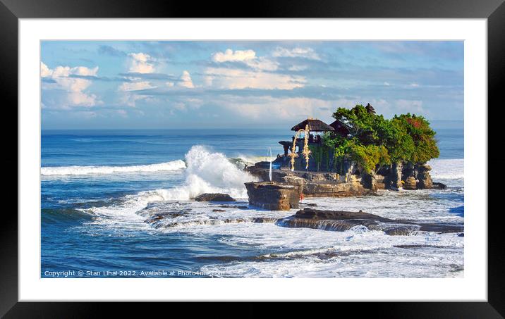 Tanah Lot Temple in Bali Island Indonesia. Framed Mounted Print by Stan Lihai