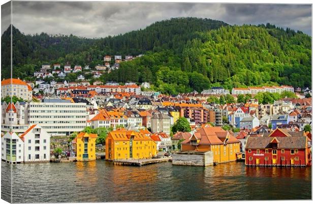 Bergen City Norway Canvas Print by Martyn Arnold