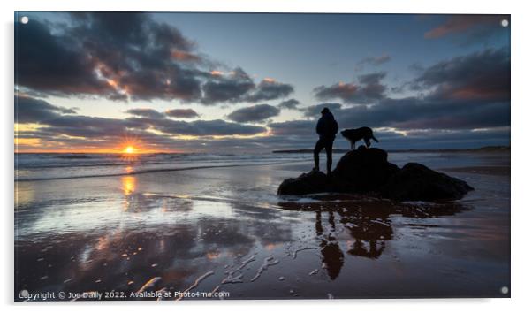 Sunrise from Lunanbay Beach Acrylic by Joe Dailly