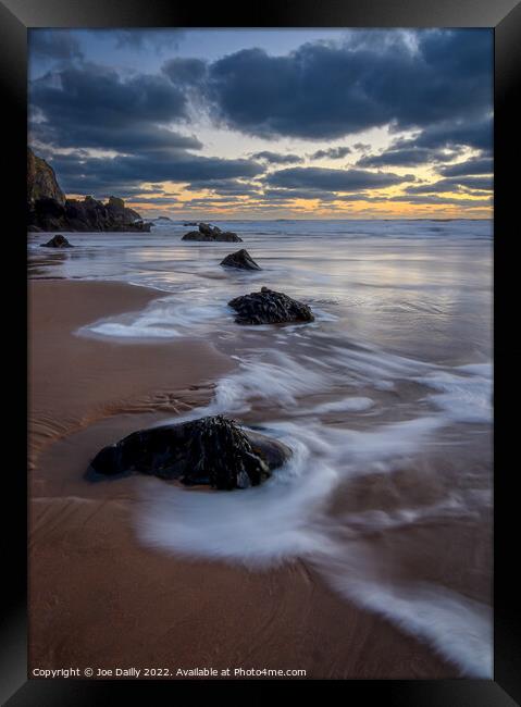 Sunrise from Lunanbay Beach Framed Print by Joe Dailly