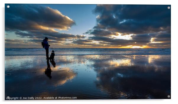 Sunrise from Lunanbay Beach Angus Scotland Acrylic by Joe Dailly