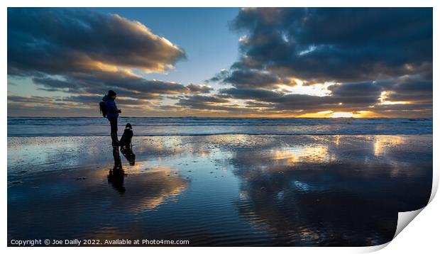 Sunrise from Lunanbay Beach Angus Scotland Print by Joe Dailly