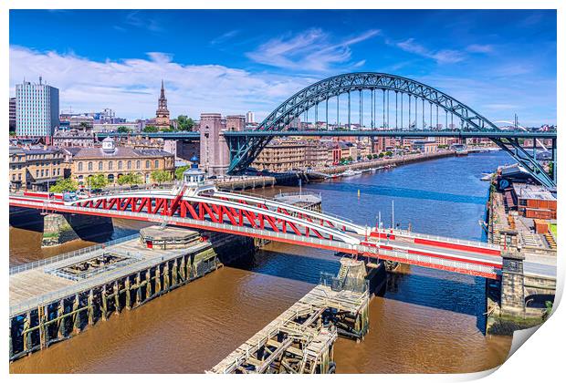 Bridges Over The River Tyne Print by Valerie Paterson