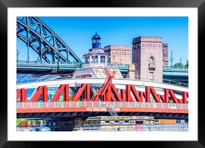 Swing Bridge Gateshead Framed Mounted Print by Valerie Paterson