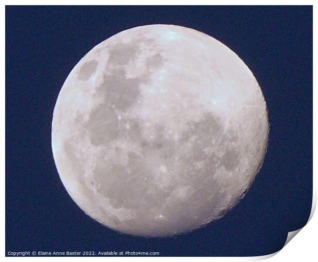 Full Moon Close-up Print by Elaine Anne Baxter