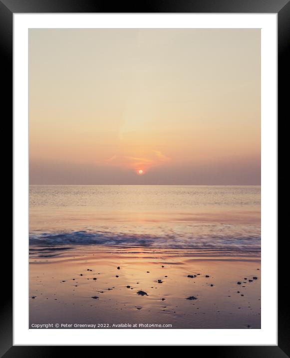 Swanage Beach At Sunrise Framed Mounted Print by Peter Greenway