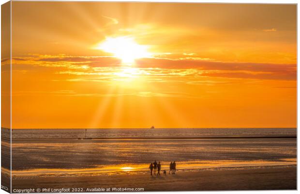Burbo Bank Crosby Sunset Canvas Print by Phil Longfoot