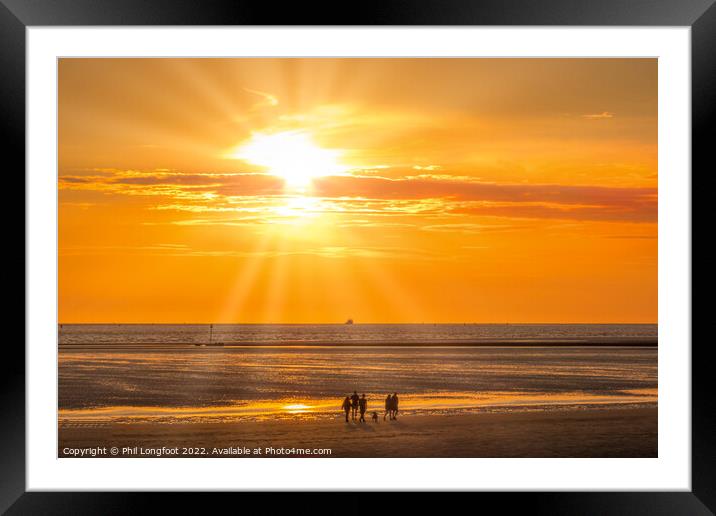 Burbo Bank Crosby Sunset Framed Mounted Print by Phil Longfoot