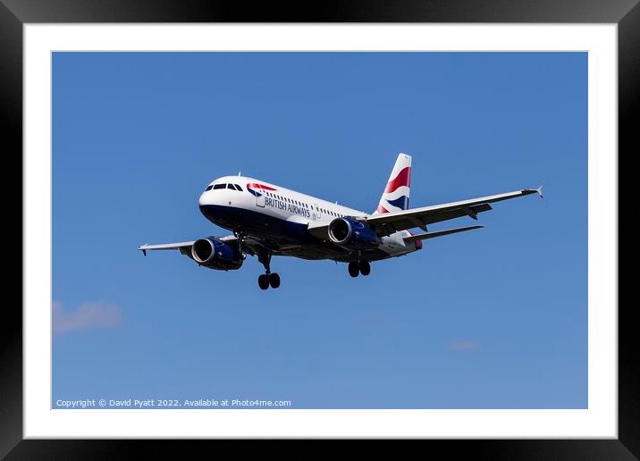 British Airways Airbus A319-131 Framed Mounted Print by David Pyatt