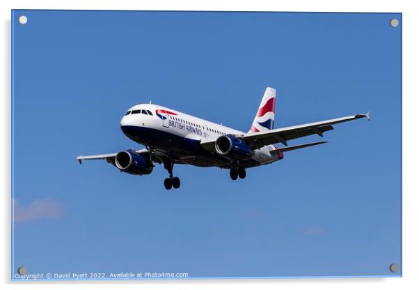 British Airways Airbus A319-131 Acrylic by David Pyatt