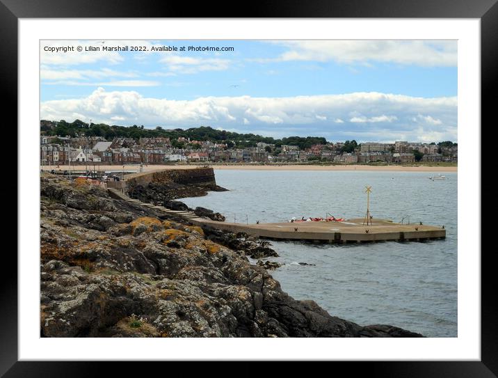 West Beach North Berwick. Framed Mounted Print by Lilian Marshall