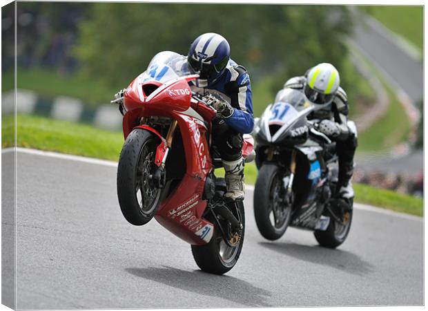 Triumph Triple Challenge 2010 at Cadwell Park Canvas Print by SEAN RAMSELL
