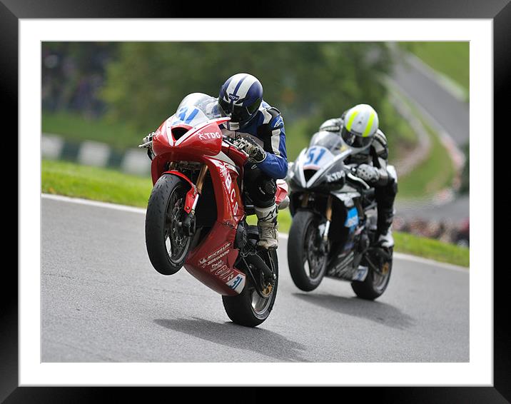 Triumph Triple Challenge 2010 at Cadwell Park Framed Mounted Print by SEAN RAMSELL