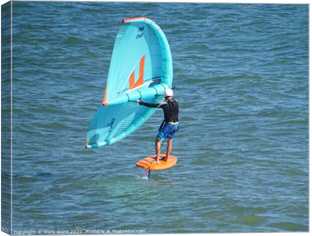 Wing Foil Fun. Canvas Print by Mark Ward