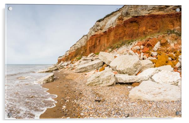 Hunstanton cliffs panorama Acrylic by Jason Wells