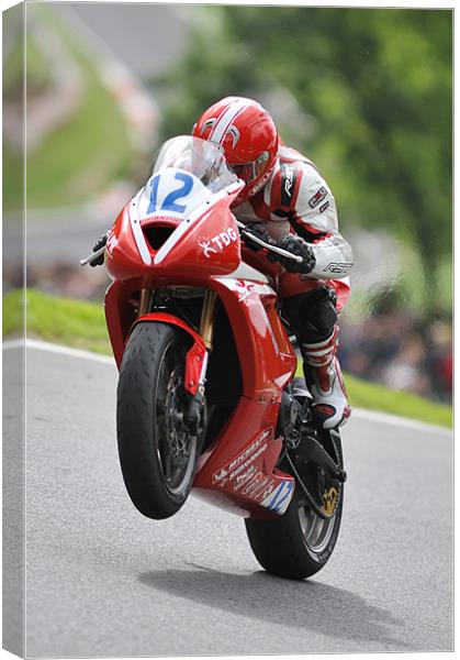 Triumph Triple Challenge At Cadwell Park 2010 Canvas Print by SEAN RAMSELL