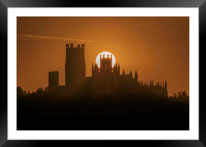 Sunset behind Ely Cathedral, 13th July 2022 Framed Mounted Print by Andrew Sharpe