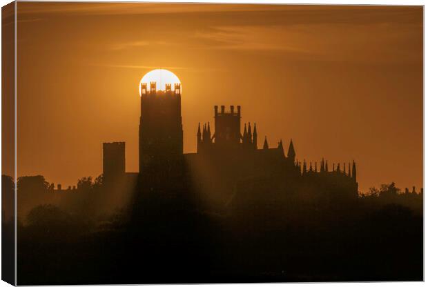 Sunset behind Ely Cathedral, 13th July 2022 Canvas Print by Andrew Sharpe