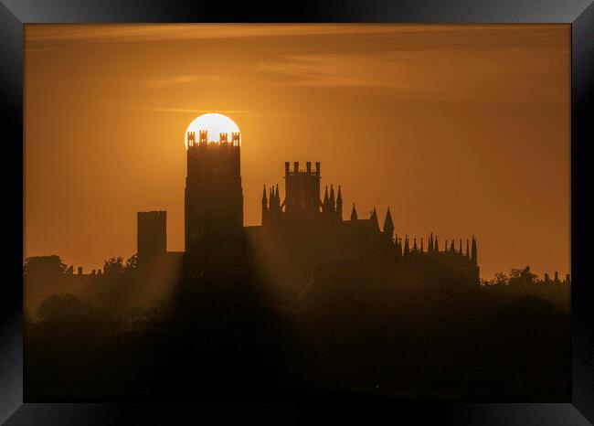 Sunset behind Ely Cathedral, 13th July 2022 Framed Print by Andrew Sharpe