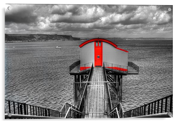 Old Tenby Lifeboat Station Colour Pop Acrylic by Steve Purnell