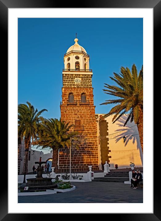 Evening Glow on Teguise Church Framed Mounted Print by Joyce Storey